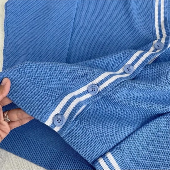 alo tennis club sweater knit cardigan Crystal Clear Blue size XS